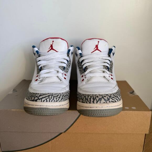 Nike Air Jordan 3 Retro ‘True Blue’ Kids Sneakers - SZ 7 Y- 8.5 W - Picture 10 of 13